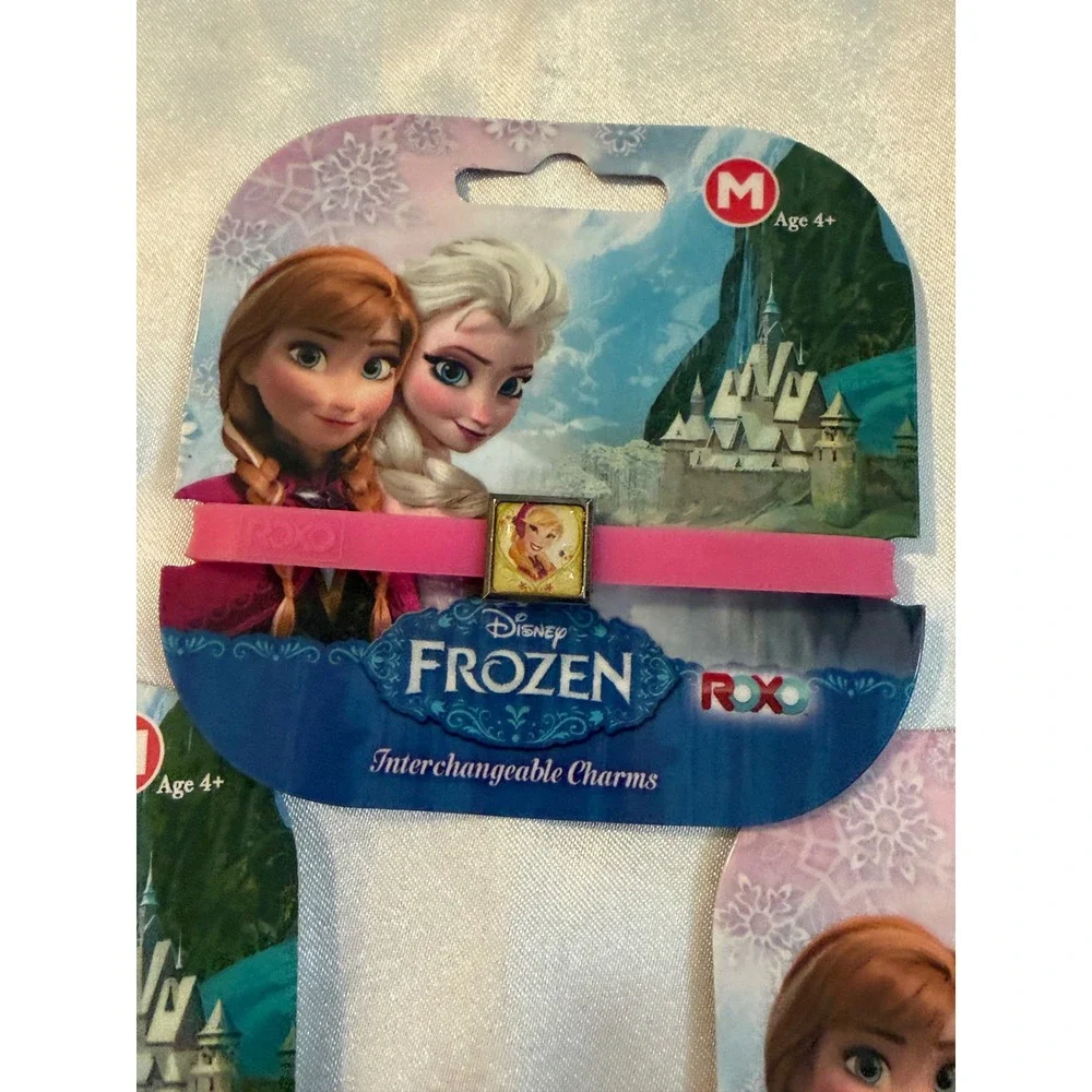 Disney Frozen ROXO 3 Silicone Bracelet Set Elsa Anna Olaf Interchangeable Charm